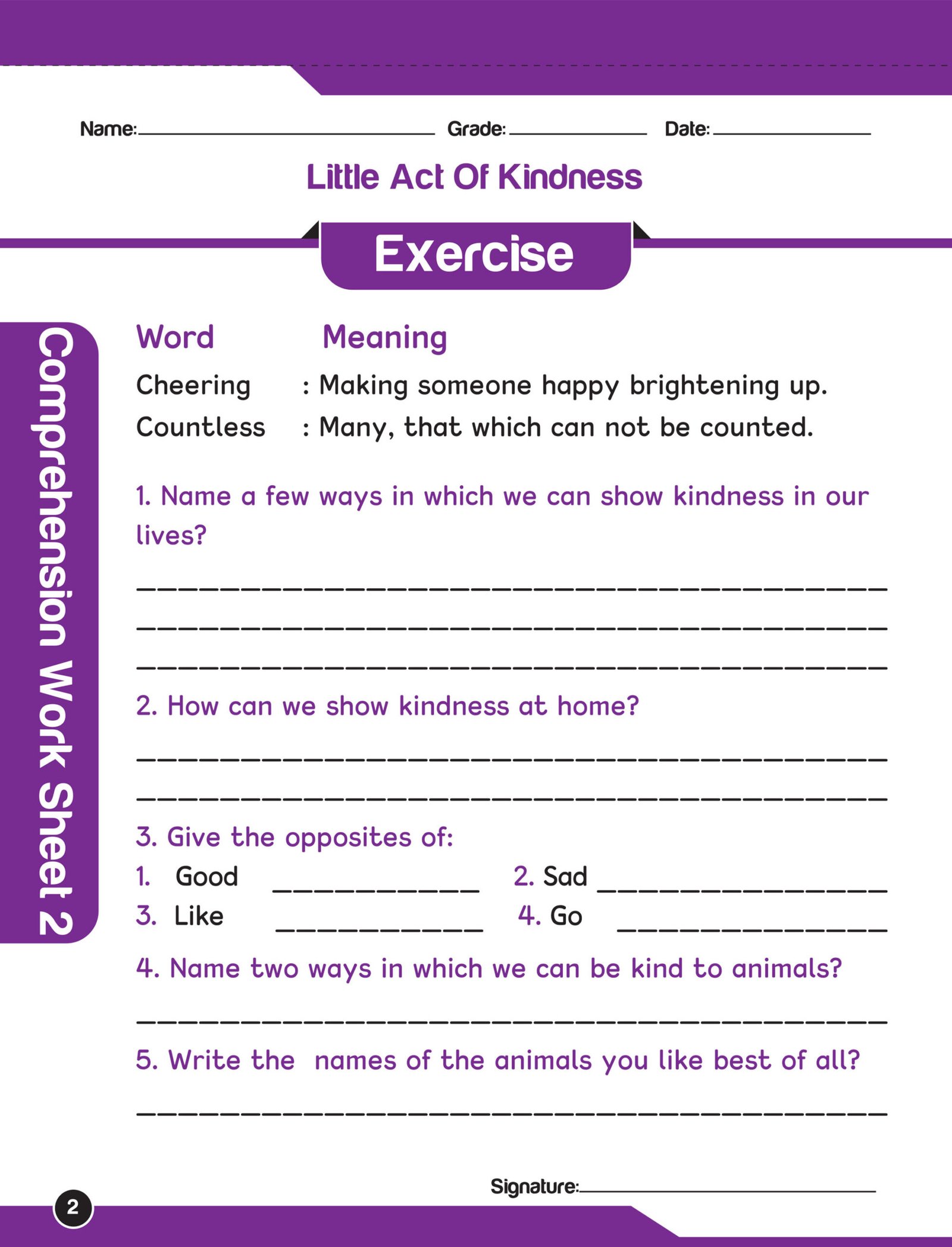 Comprehension Worksheet Grade 2 - Image 5